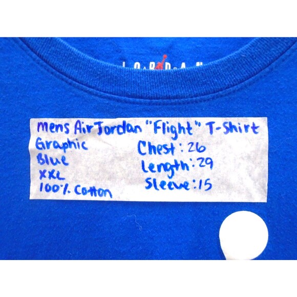Nike Air Jordan Mens Size XXL Jumpman Flight Shirt Crew Neck Short Sleeve Blue - Picture 4 of 7